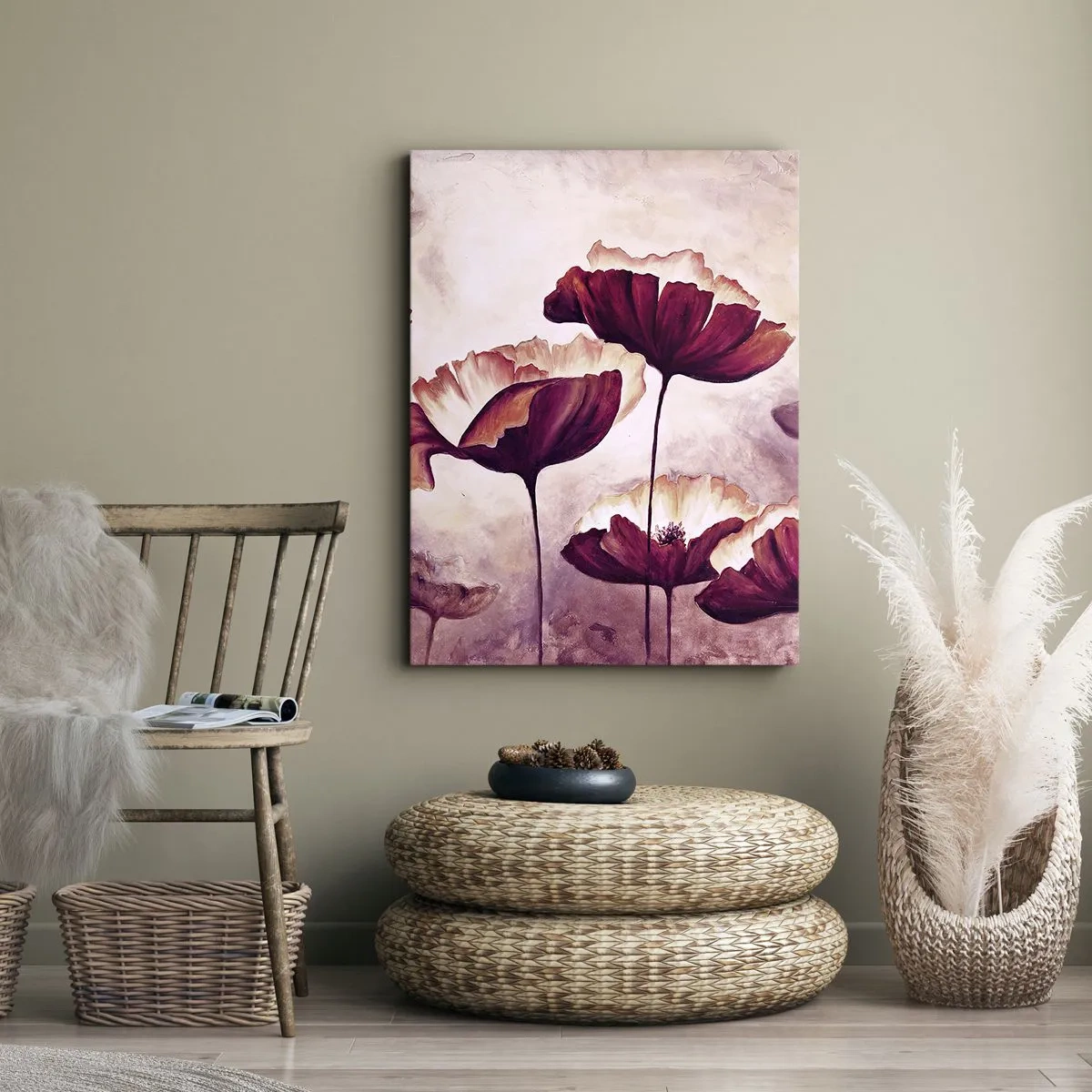 Quadro su tela - Stampe su Tela - Petalo rosso e bianco - 55x100 cm