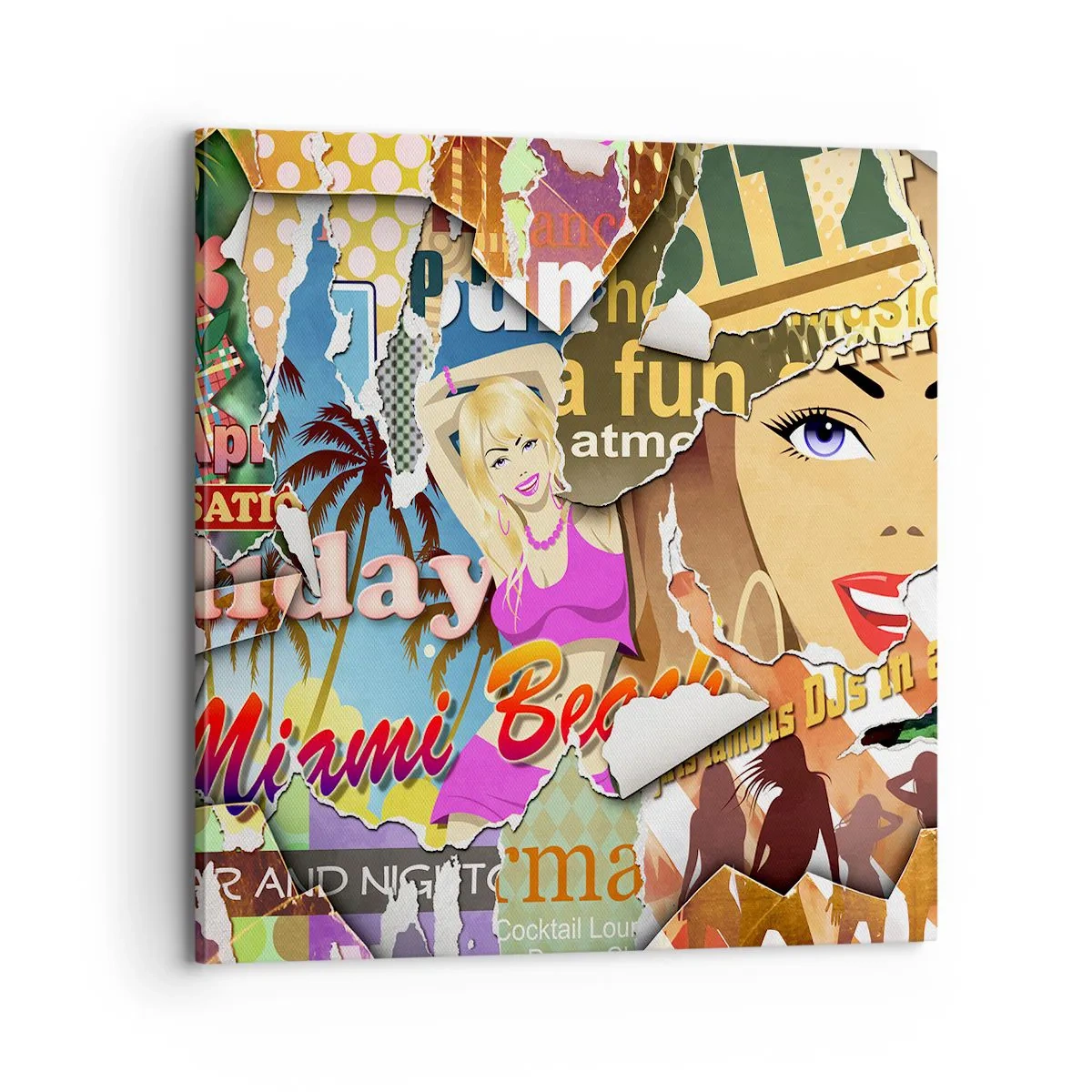 Quadro su tela - Stampe su Tela - Retrospettiva di vacanza - 70x70 cm