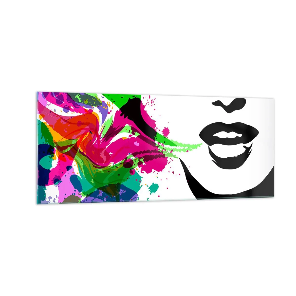 Quadro su vetro - Racconto nei colori dell'arcobaleno - 100x40 cm