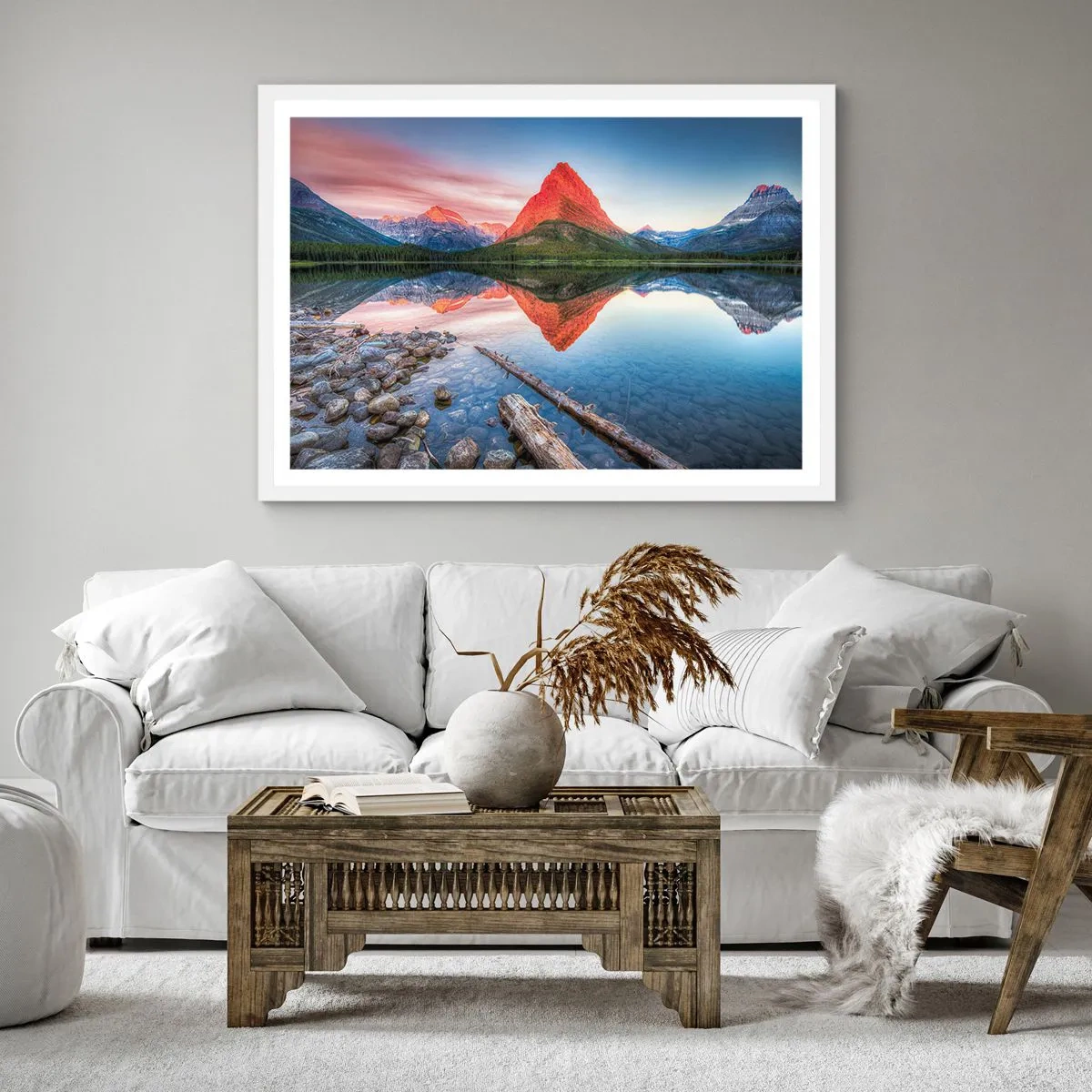 Poster in cornice bianca - Caldo e freddo - 60x60 cm