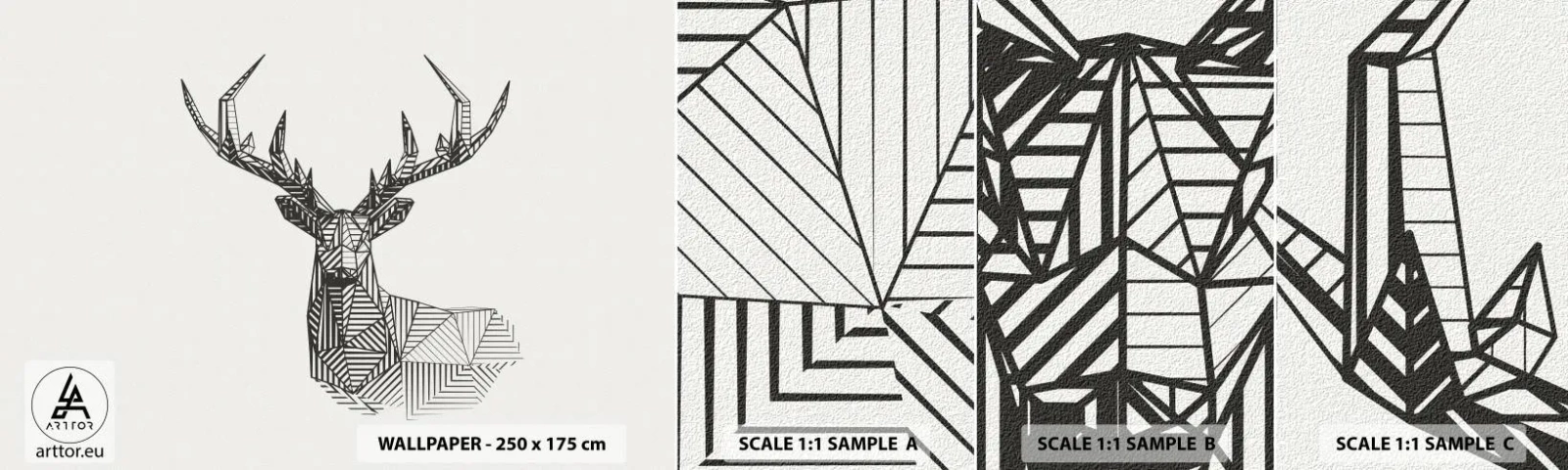 Campione Di Fotomurale Standard Eco - Cervo in stile cubista - Astrazione, Cervo, Animali - 100x30 cm