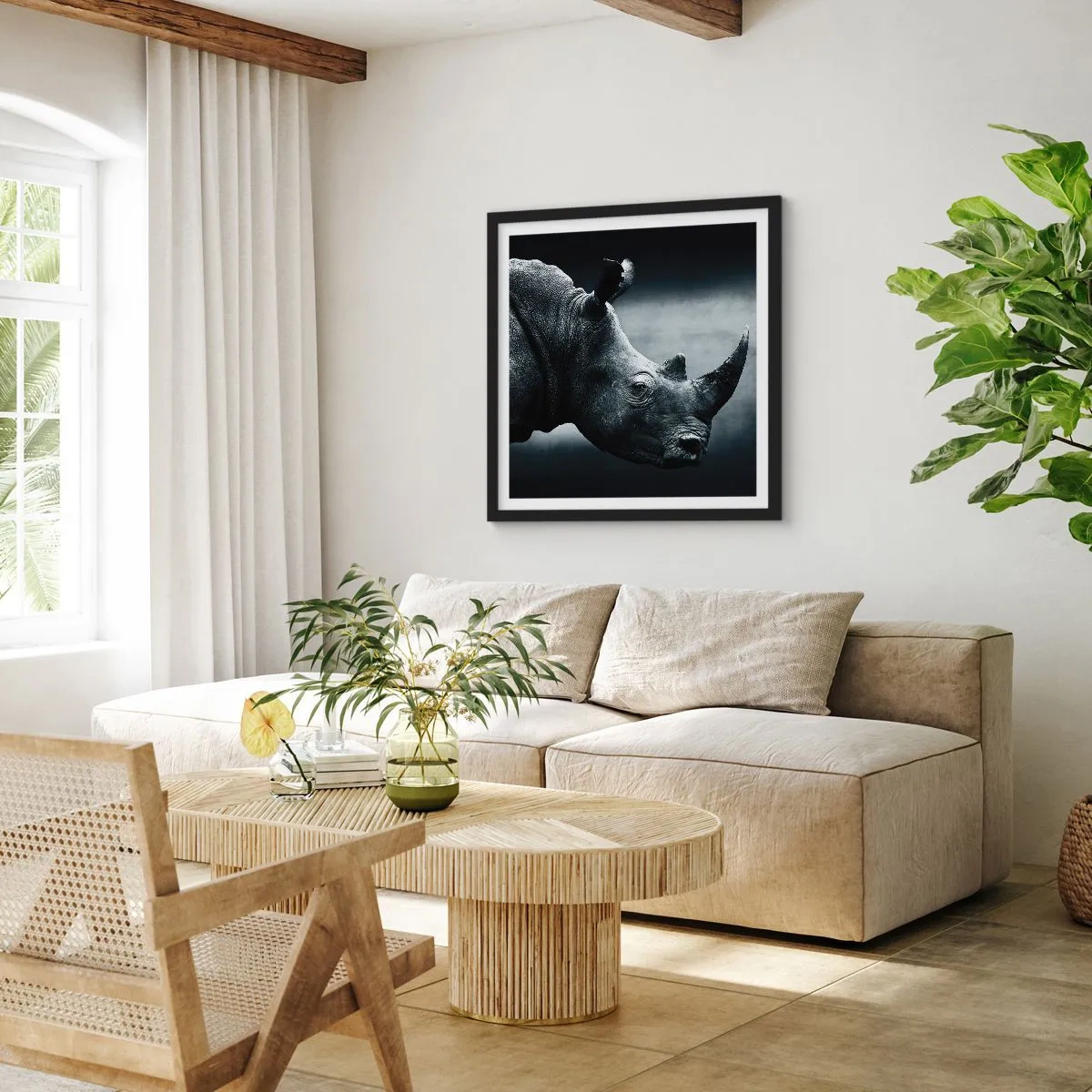 Poster in cornice nera - Profilo destro - 40x40 cm