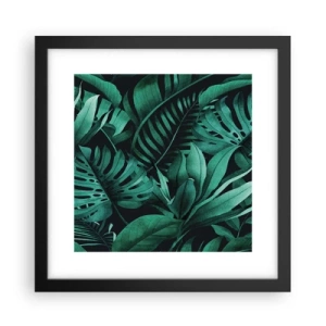 Poster in cornice nera - Dal profondo del verde tropicale - 30x30 cm