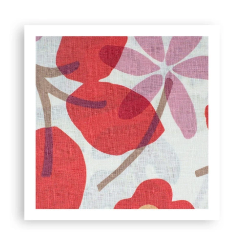 Poster - Composizione di fiori in rosa - 60x60 cm