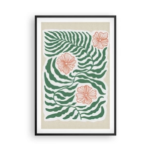 Poster in cornice nera - Fioritura nel verde - 61x91 cm