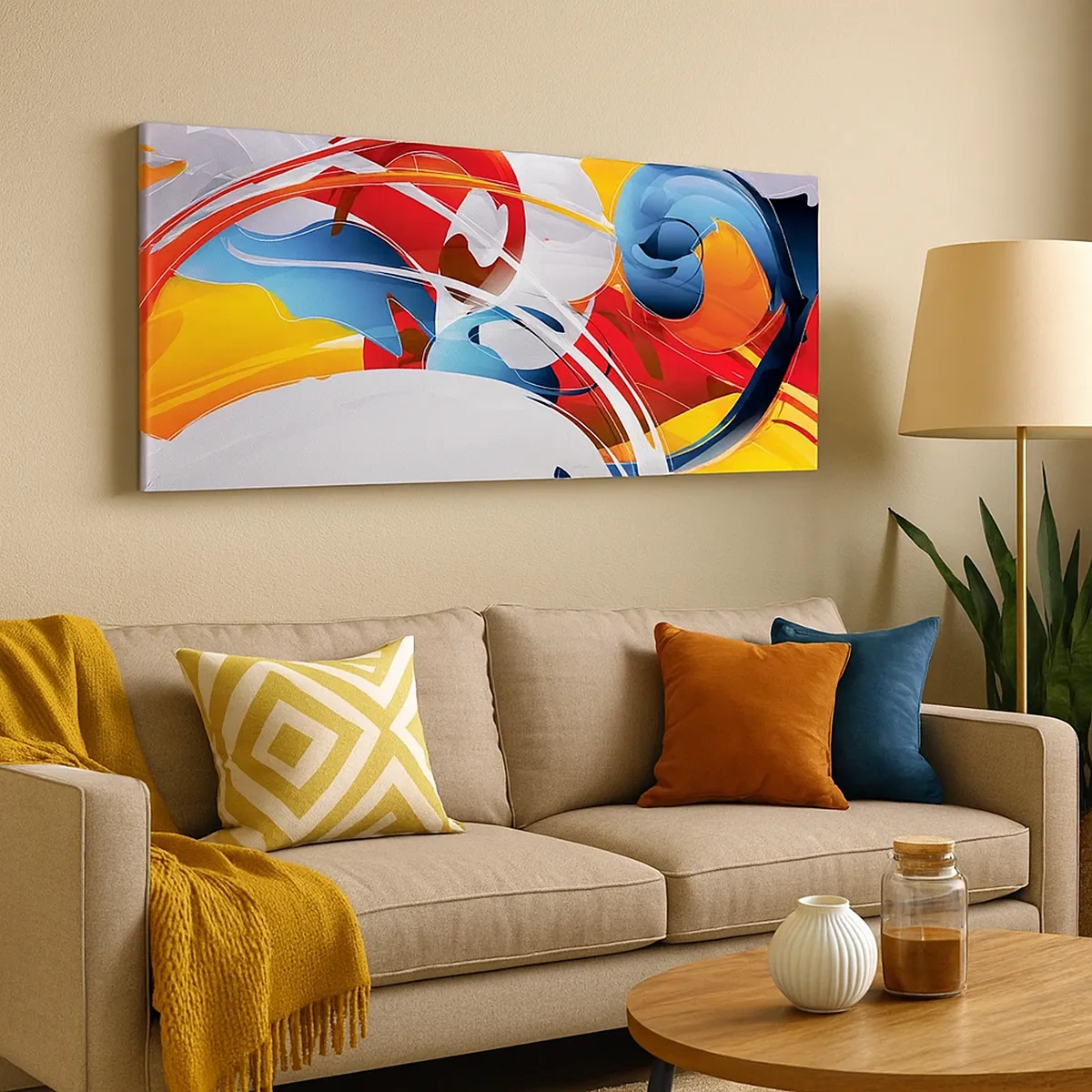 Quadro su tela - Stampe su Tela - La danza degli elementi - 30x30 cm