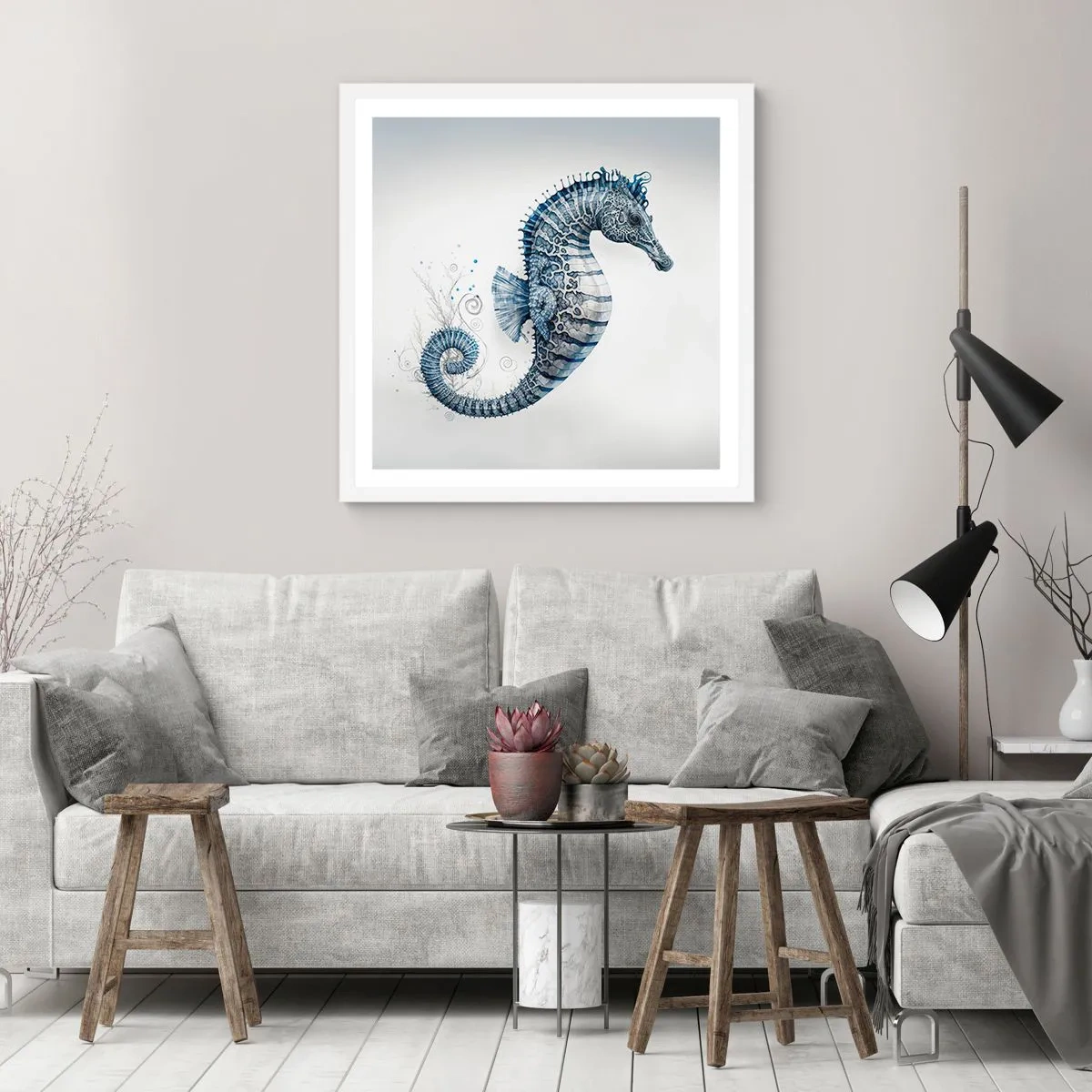 Poster in cornice bianca - Delicato scherzo di natura - 50x50 cm