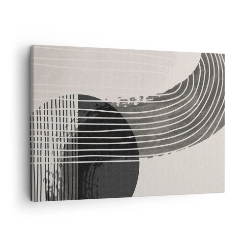Quadro su tela - Stampe su Tela - Motivo astratto con linee e forme geometriche - 70x50cm - Andata e ritorno - Decorazione murale moderna per soggiorno e camera da letto ARTTOR