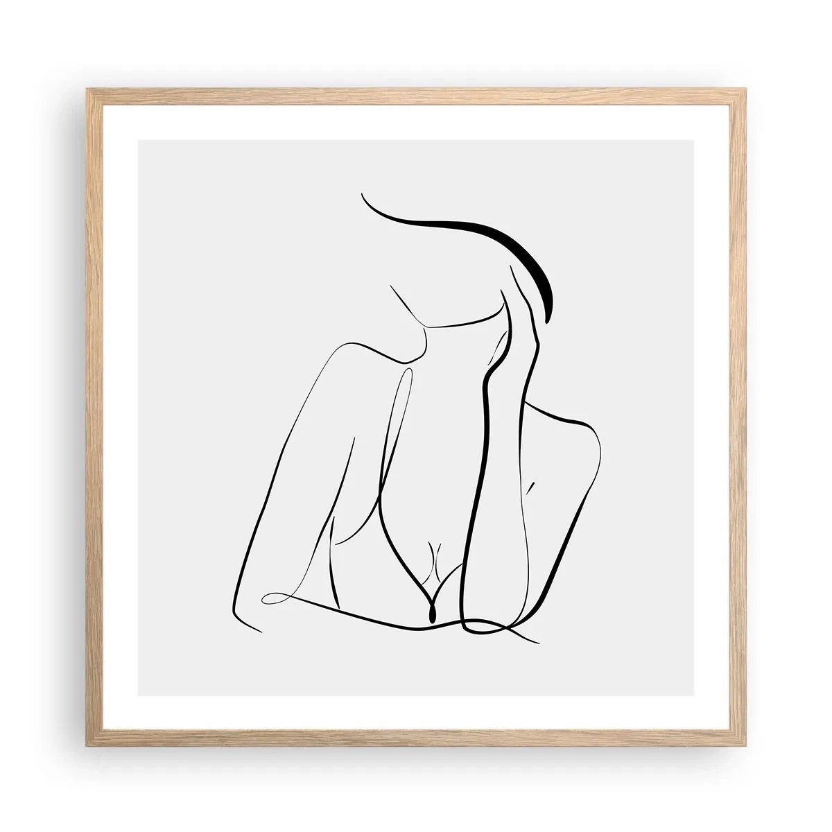 Poster in cornice rovere chiaro - Sull'onda dei sogni - 60x60 cm