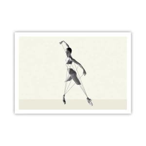 Poster - Ballerina in un'interpretazione geometrica con linee - 100x70cm - Nel teatro del mondo - Decorazione murale moderna per soggiorno e camera da letto ARTTOR