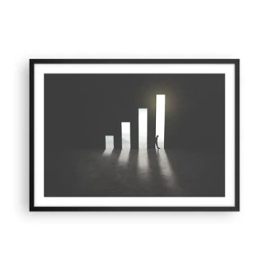 Poster in cornice nera - Crescita simbolica sotto forma di passaggi illuminati dalla luce - 70x50cm - Successo - impressione - Decorazione murale moderna per soggiorno e camera da letto ARTTOR