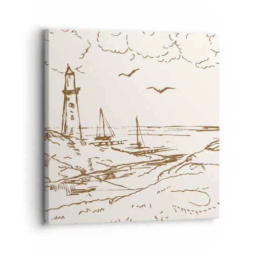 Quadro su tela - Stampe su Tela - Schizzo dei ricordi d'estate - 30x30 cm