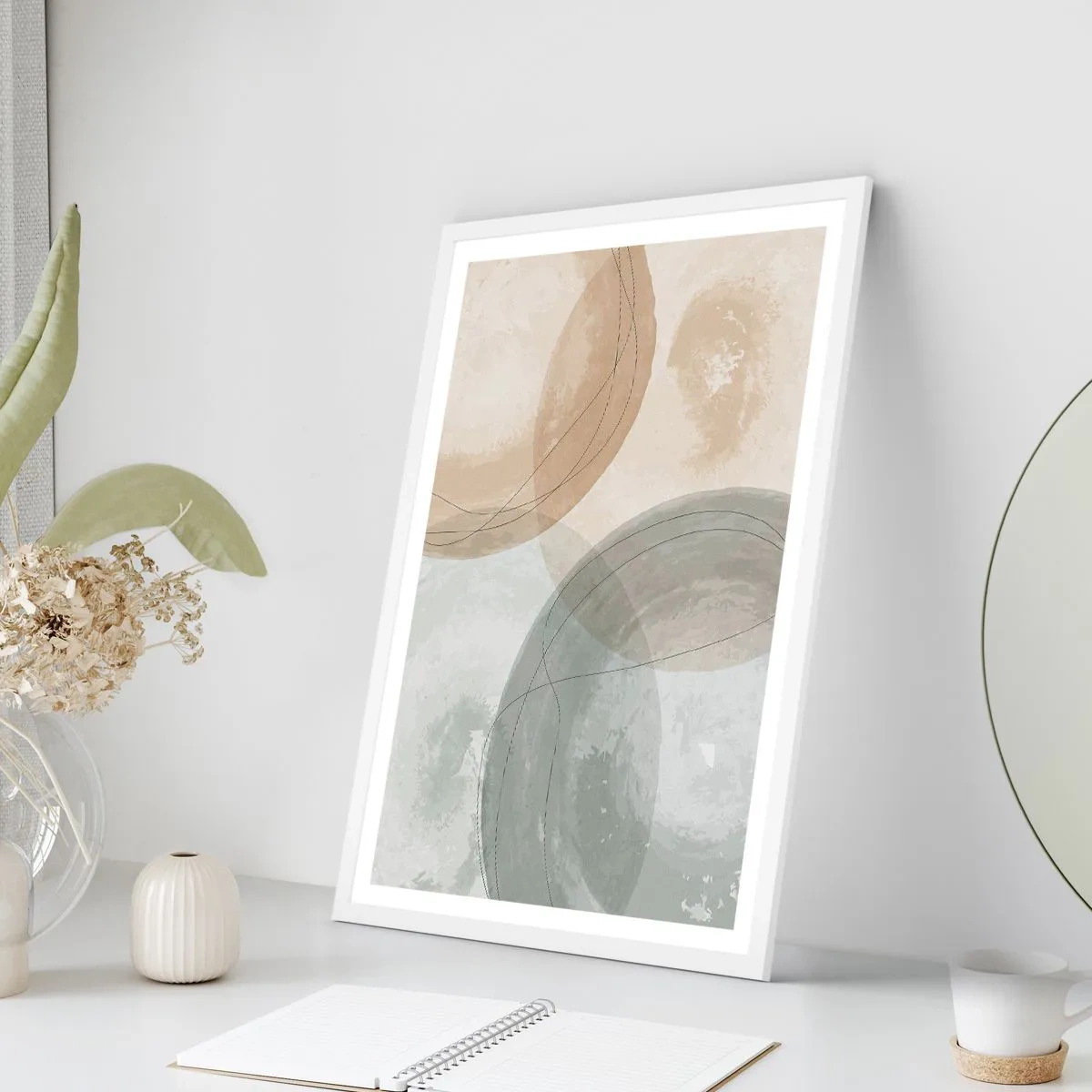 Poster in cornice bianca - Compenetrazione di mondi - 61x91 cm