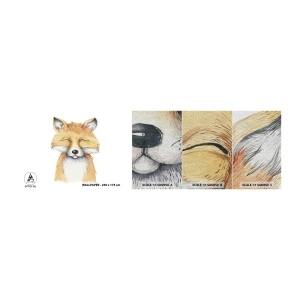 Campione di Fotomurale Premium Sand - Umore da volpe - Per bambini, Volpe, Amicizia - 100x30 cm