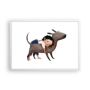 Poster in cornice bianca - I migliori amici - 70x50 cm