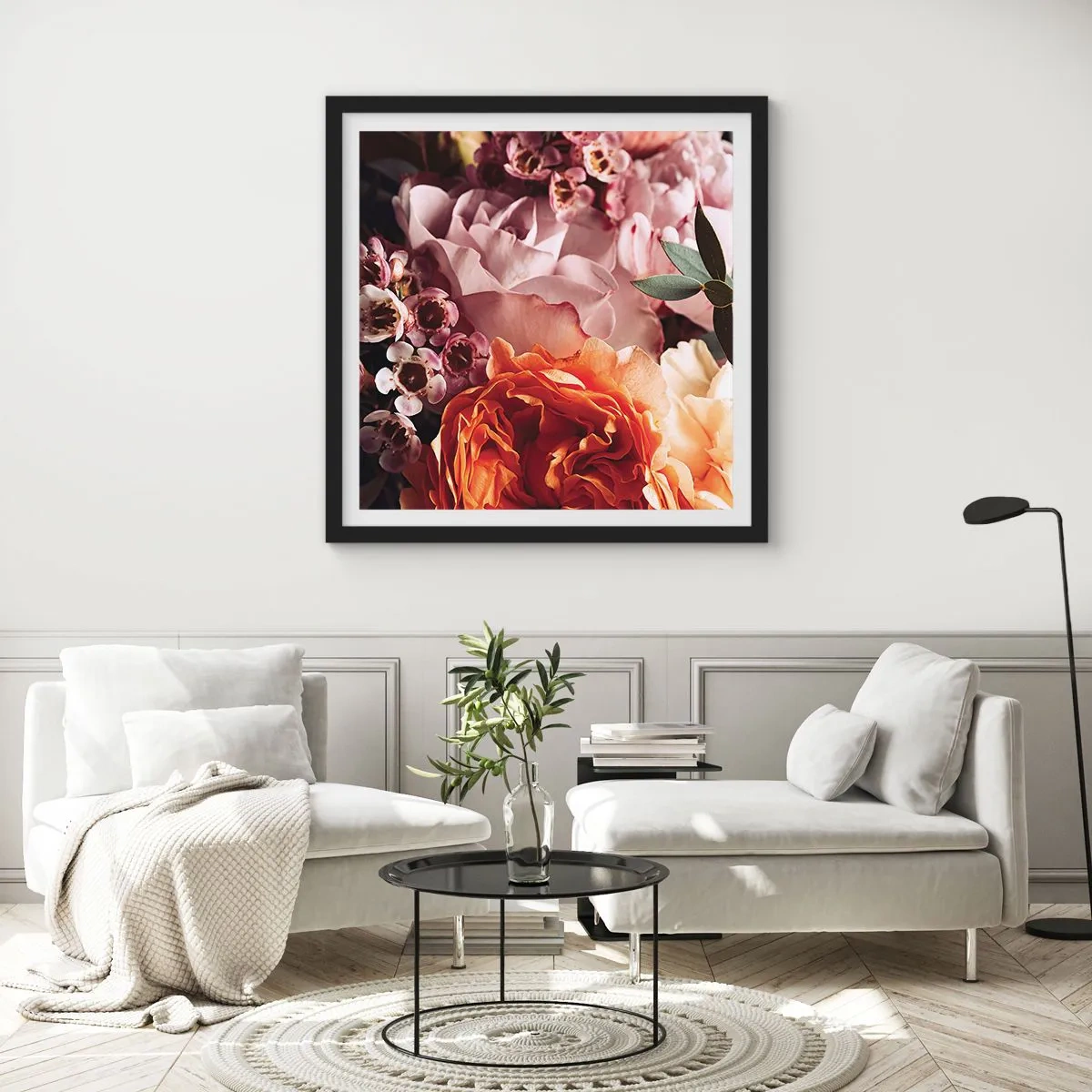 Poster in cornice nera - Avvolti dalla bellezza - 30x30 cm