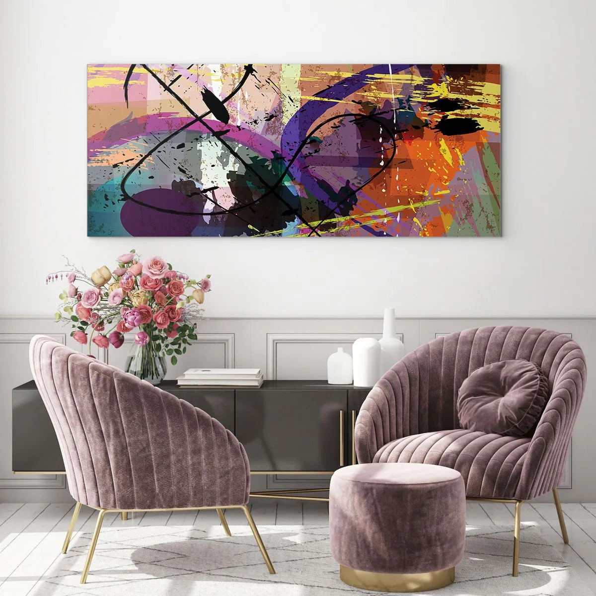 Quadro su vetro - Per la via diritta o tortuosa - 90x30 cm