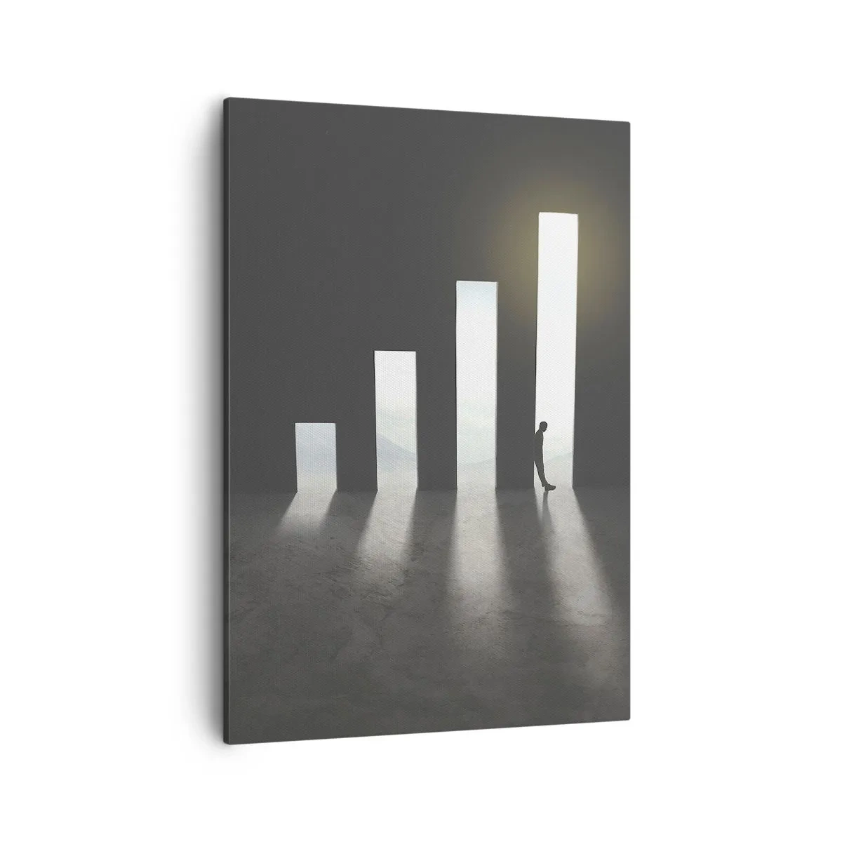 Quadro su tela - Stampe su Tela - Crescita simbolica sotto forma di passaggi illuminati dalla luce - 50x70cm - Successo - impressione - Decorazione murale moderna per soggiorno e camera da letto ARTTOR