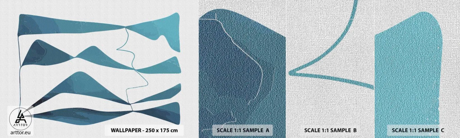 Campione di Fotomurale Premium Canvas - Astrazione: legame turchese - Minimalismo, Elementi, Astrazione - 100x30 cm