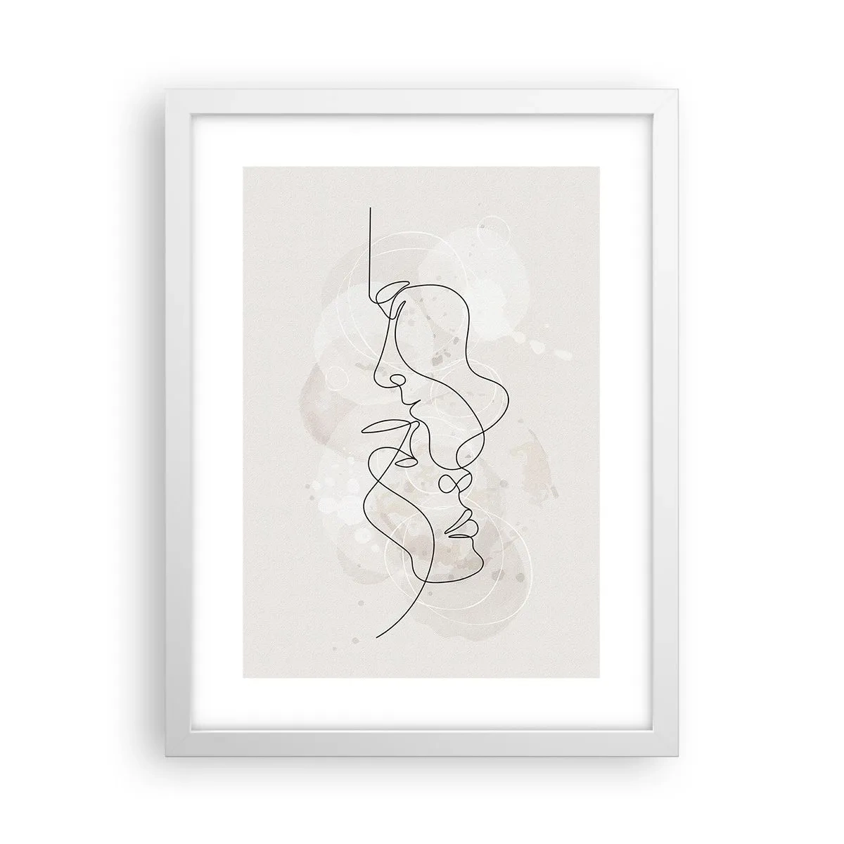 Poster in cornice bianca - Intrecciati in un abbraccio - 30x40 cm