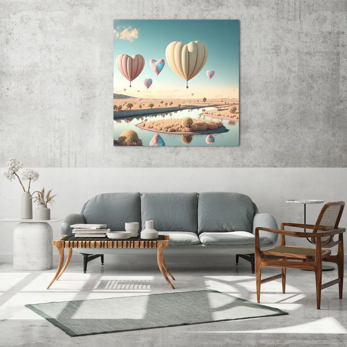 Quadro su vetro - L'amore permette di volare - 70x70 cm