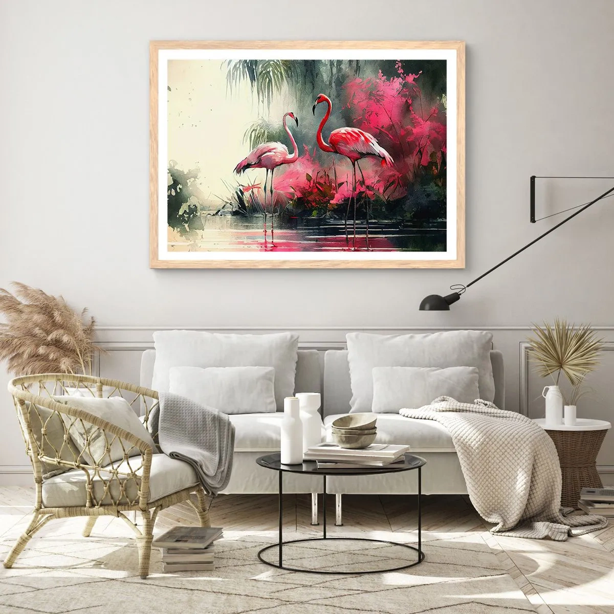 Poster in cornice rovere chiaro - Lezione di naturale eleganza  - 100x70 cm