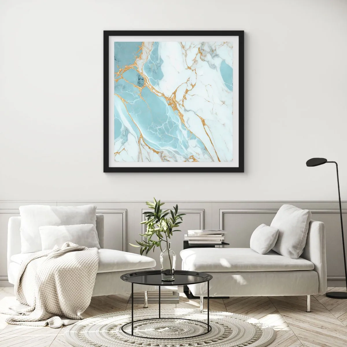 Poster in cornice nera - La ricchezza della pietra - 50x50 cm