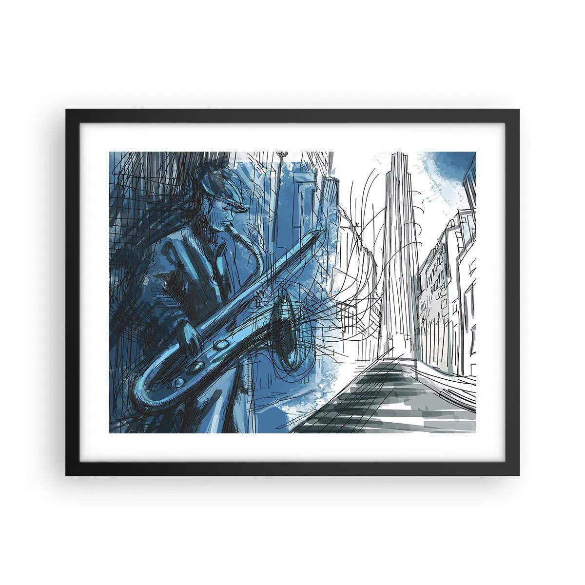 Poster in cornice nera - Rapsodia urbana - 50x40 cm