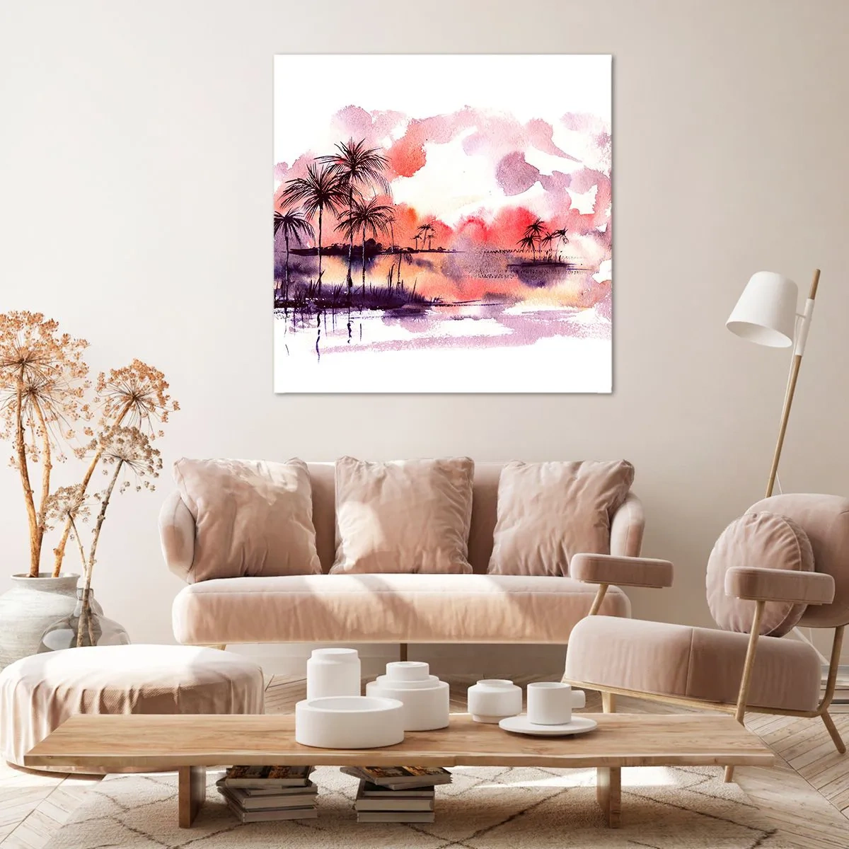 Quadro su tela - Stampe su Tela - Pace dei tropici in rosso - 40x40 cm