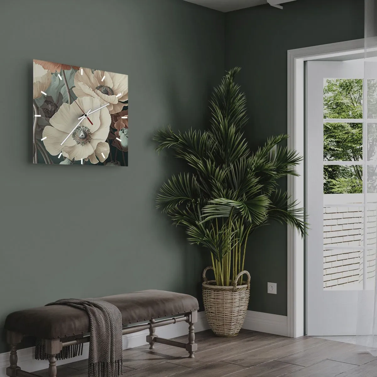 Orologio da parete - Orologio in Vetro - Il sussurro dei papaveri - 40x40 cm