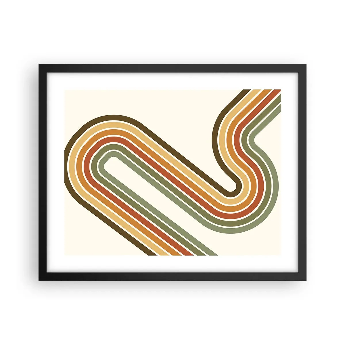 Poster in cornice nera - Zig zag fino alla meta - 50x40 cm