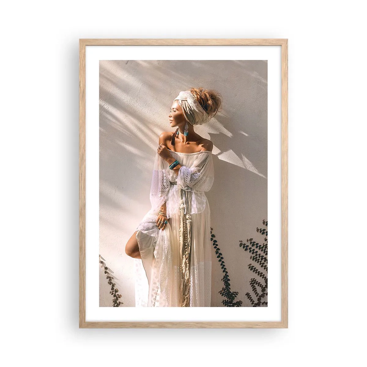 Poster in cornice rovere chiaro - Il sole e la ragazza - 50x70 cm
