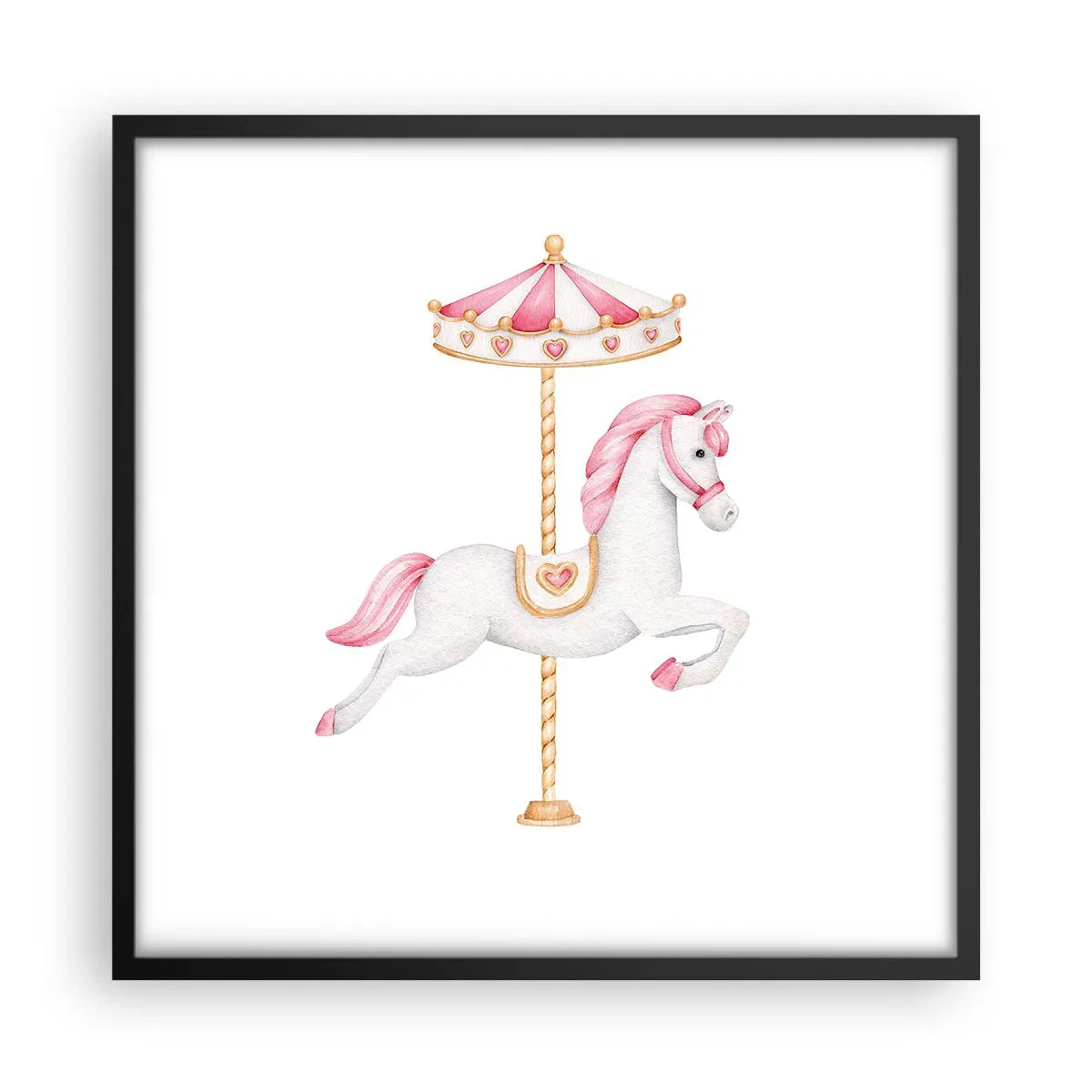 Poster in cornice nera - Partito al galoppo. - 50x50 cm