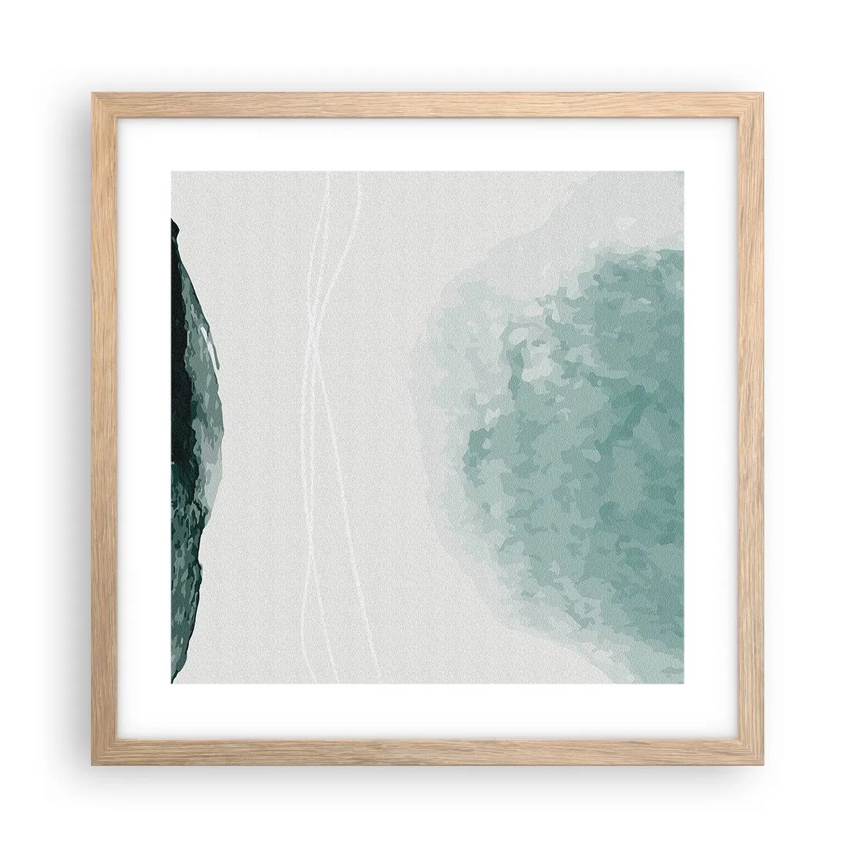 Poster in cornice rovere chiaro - Incontro con la nebbia - 40x40 cm