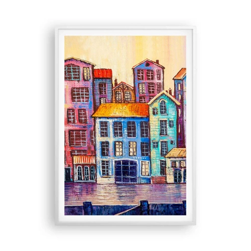 Poster in cornice bianca - Una città da favola - 70x100 cm