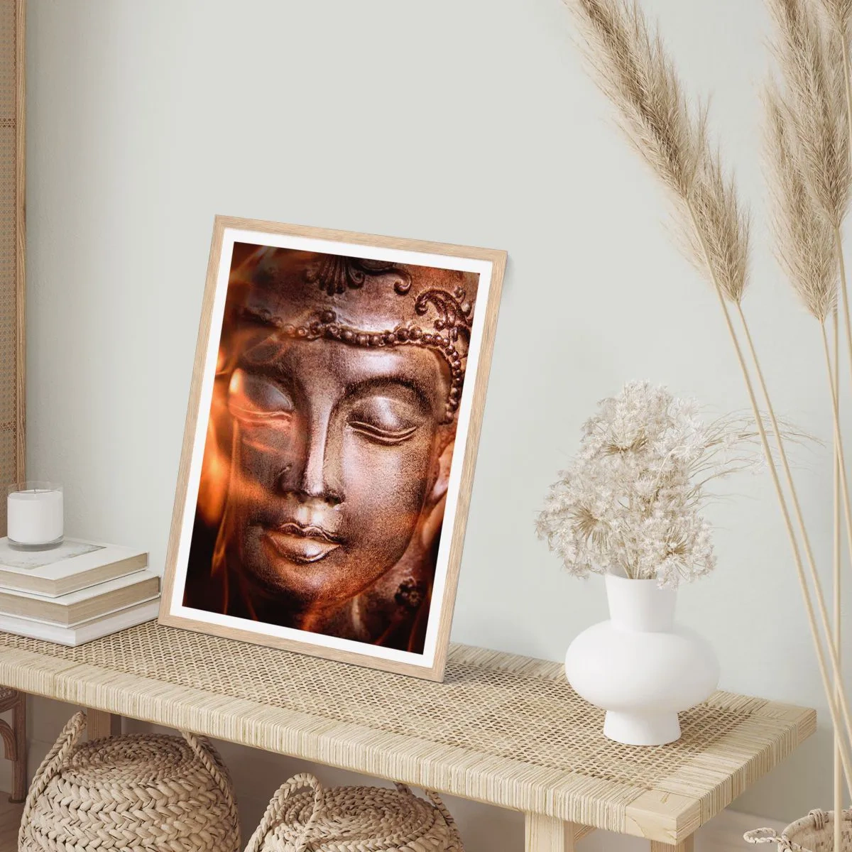 Poster in cornice rovere chiaro - Esiste solo qui e ora - 61x91 cm