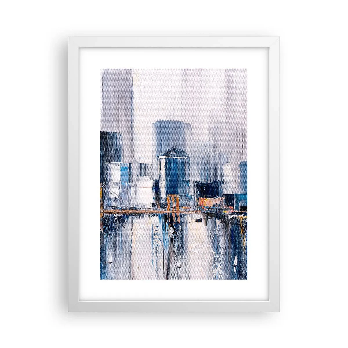 Poster in cornice bianca - Impressione di New York - 30x40 cm