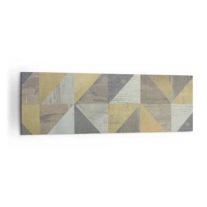 Quadro su tela - Stampe su Tela - Composizione geometrica di triangoli in tonalità terrose - 160x50cm - Secondo i triangoli - Decorazione murale moderna per soggiorno e camera da letto ARTTOR