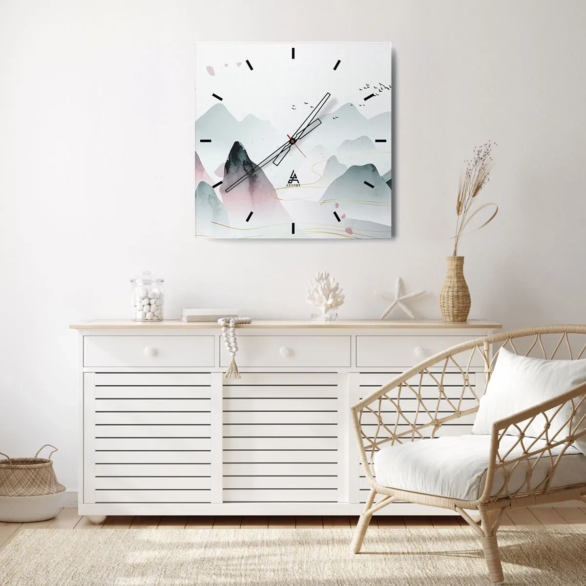 Orologio da parete - Orologio in Vetro - Oltre le cime - 40x40 cm