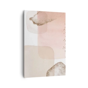 Quadro su tela - Stampe su Tela - Macchie pastello con elementi dorati - 70x100cm - Incontro attraverso il colore - Decorazione murale moderna per soggiorno e camera da letto ARTTOR