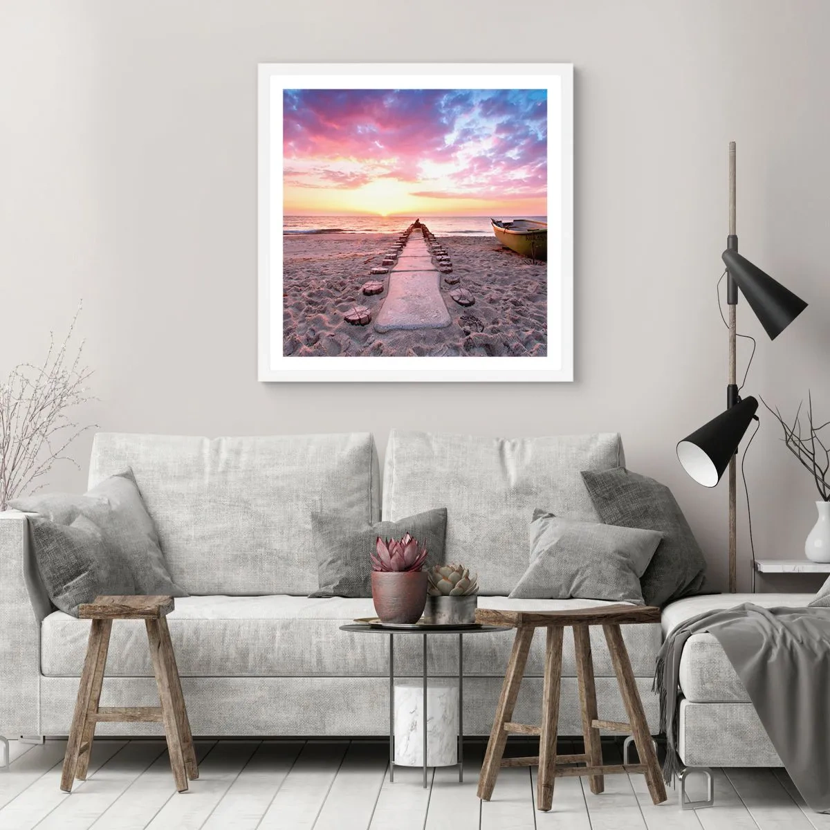 Poster in cornice bianca - Un momento profondo - 40x40 cm