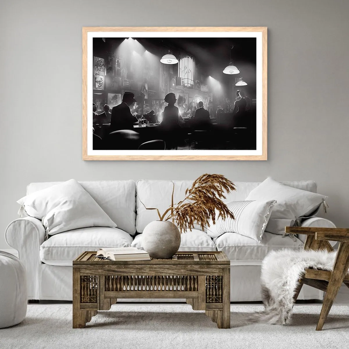Poster in cornice rovere chiaro - Nell'atmosfera jazz - 40x30 cm