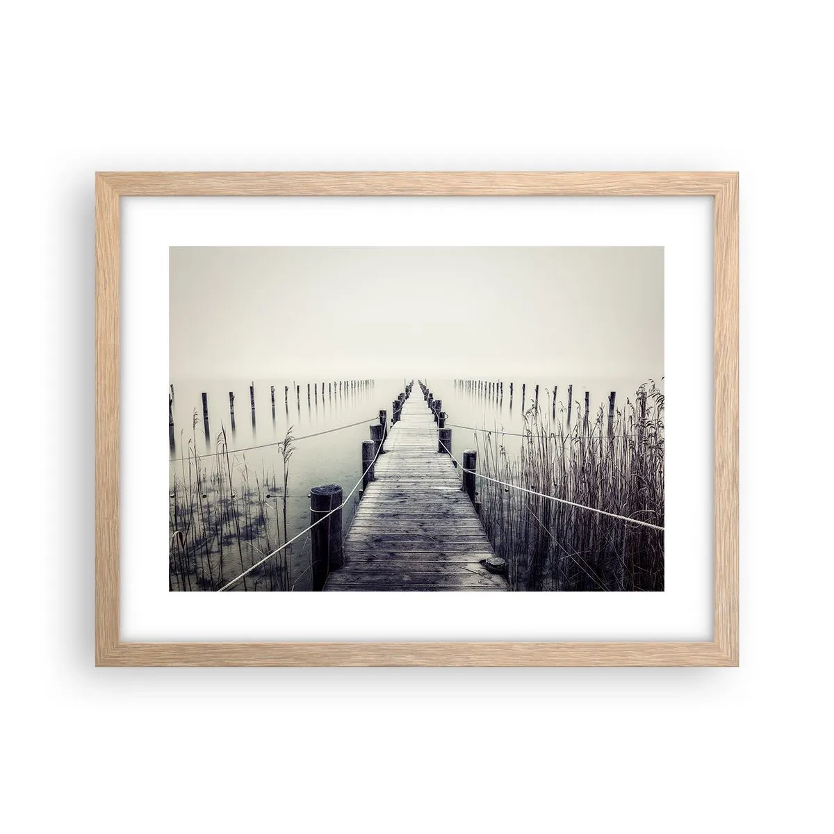 Poster in cornice rovere chiaro - Immergiti nella pace - 40x30 cm