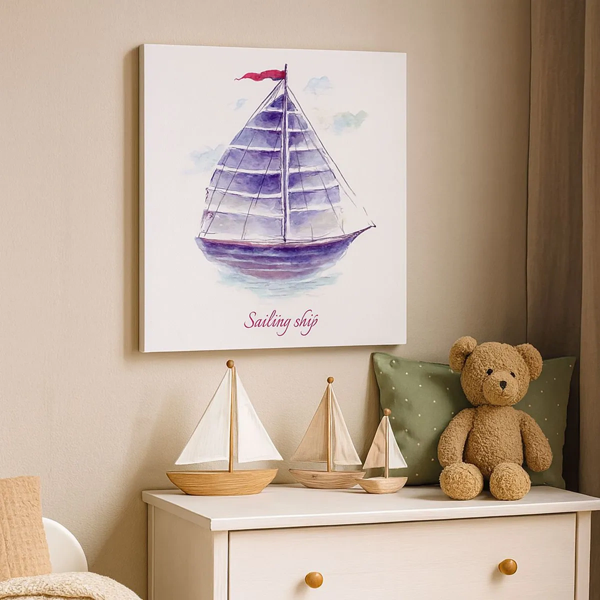 Quadro su tela - Stampe su Tela - Gonfie vele e mare calmo - 30x30 cm