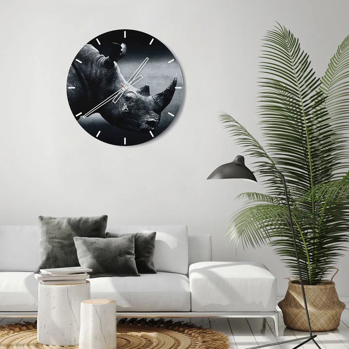 Orologio da parete - Orologio in Vetro - Profilo destro - 40x40 cm
