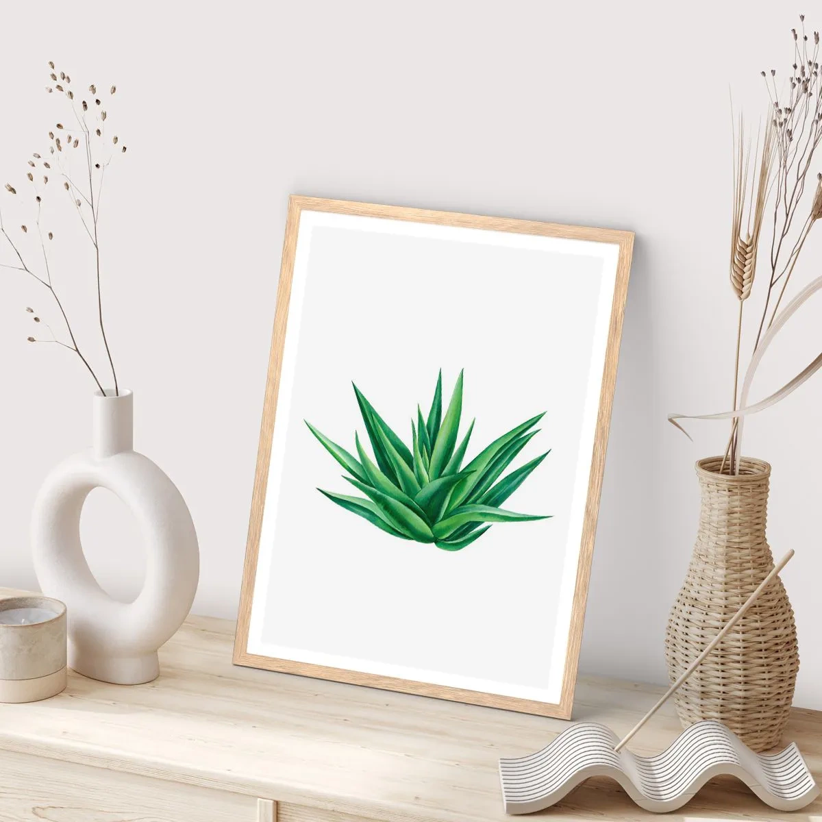 Poster in cornice rovere chiaro - Verde - forza - vita - 30x40 cm