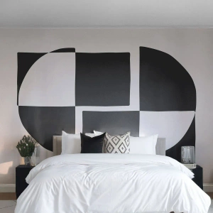 Fotomurali Premium Canvas - Forme geometriche astratte in bianco e nero - 100x70cm - Antitesi - sintesi - Decorazione murale moderna per soggiorno e camera da letto ARTTOR