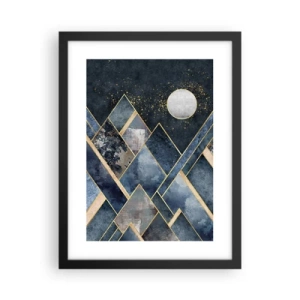 Poster in cornice nera - Paesaggio geometrico - 30x40 cm