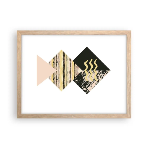 Poster in cornice rovere chiaro - Non è così facile - 40x30 cm