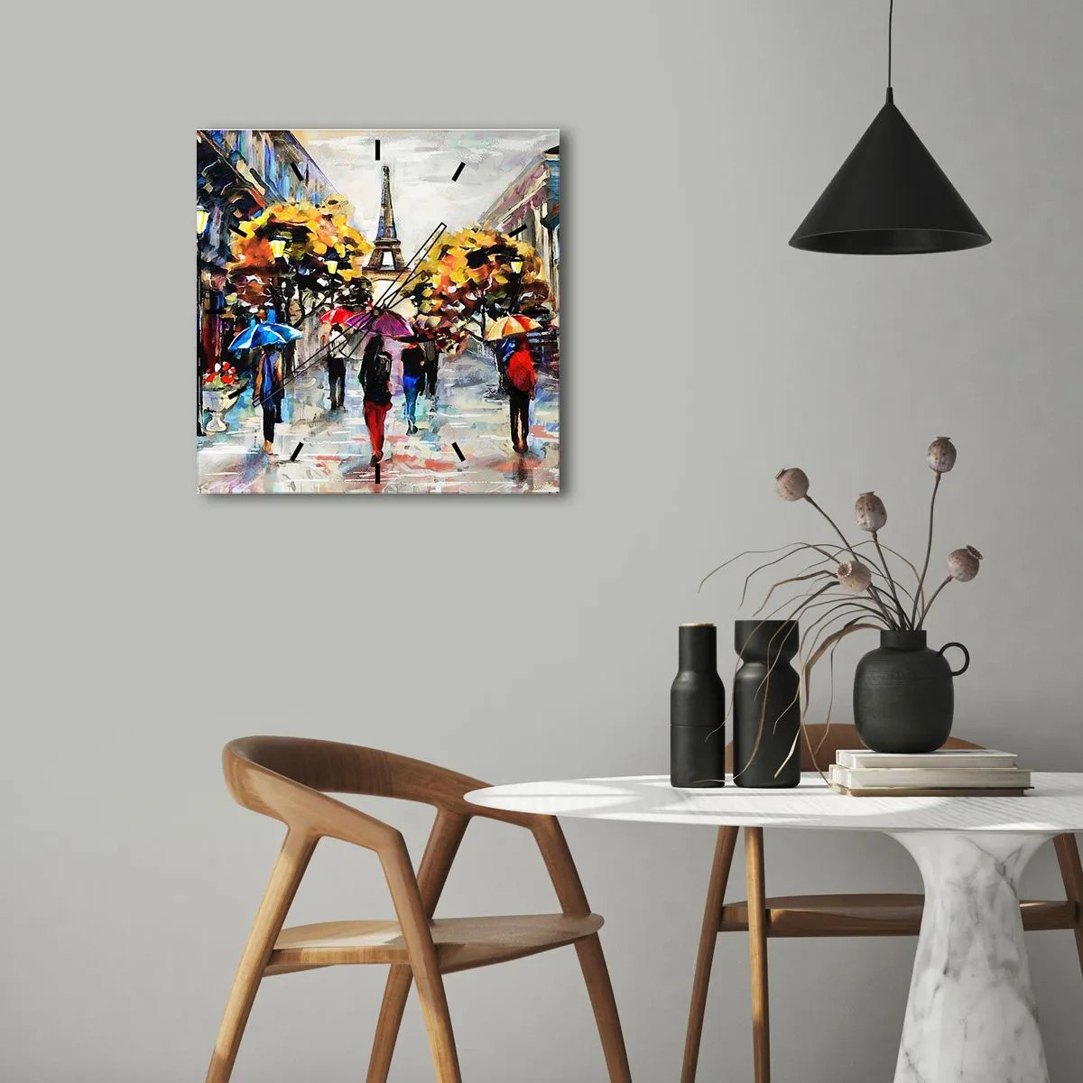 Orologio da parete - Orologio in Vetro - Bella soprattutto d'autunno - 40x40 cm